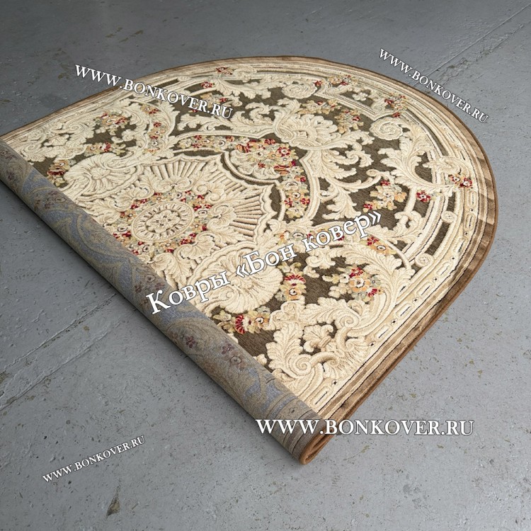 Тонкий Ковер из Вискозы Медальон Дизайн 22273 Овал