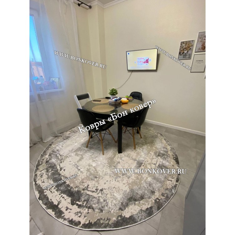 Ковер в гостиную дизайн 08 Серый Круг