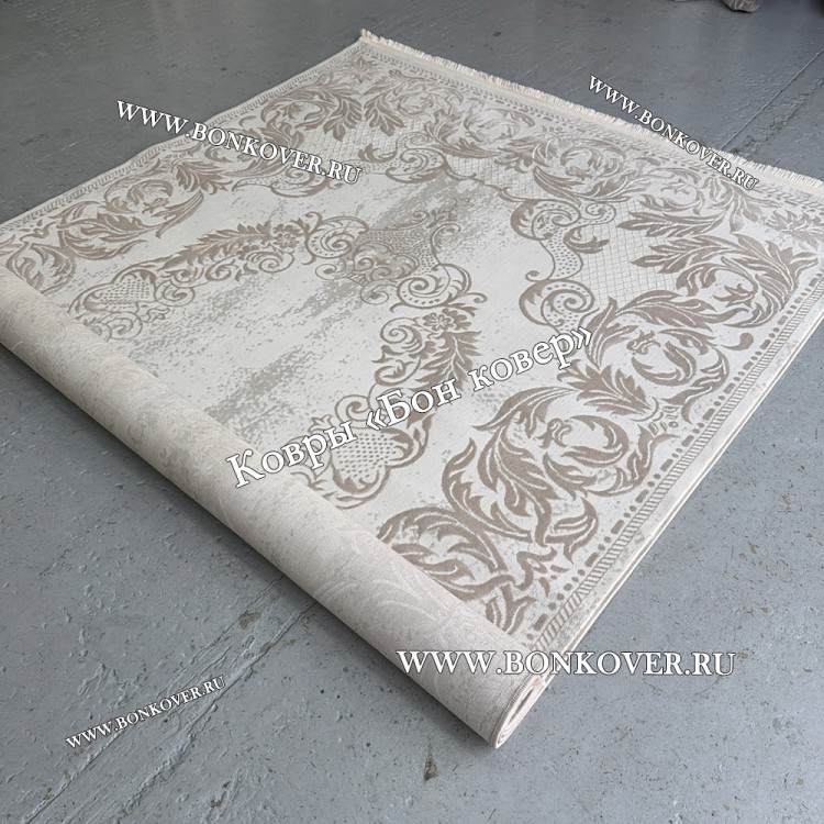 Ковер Турция Для Гостиной Дизайн 98 Серый с Бежевым